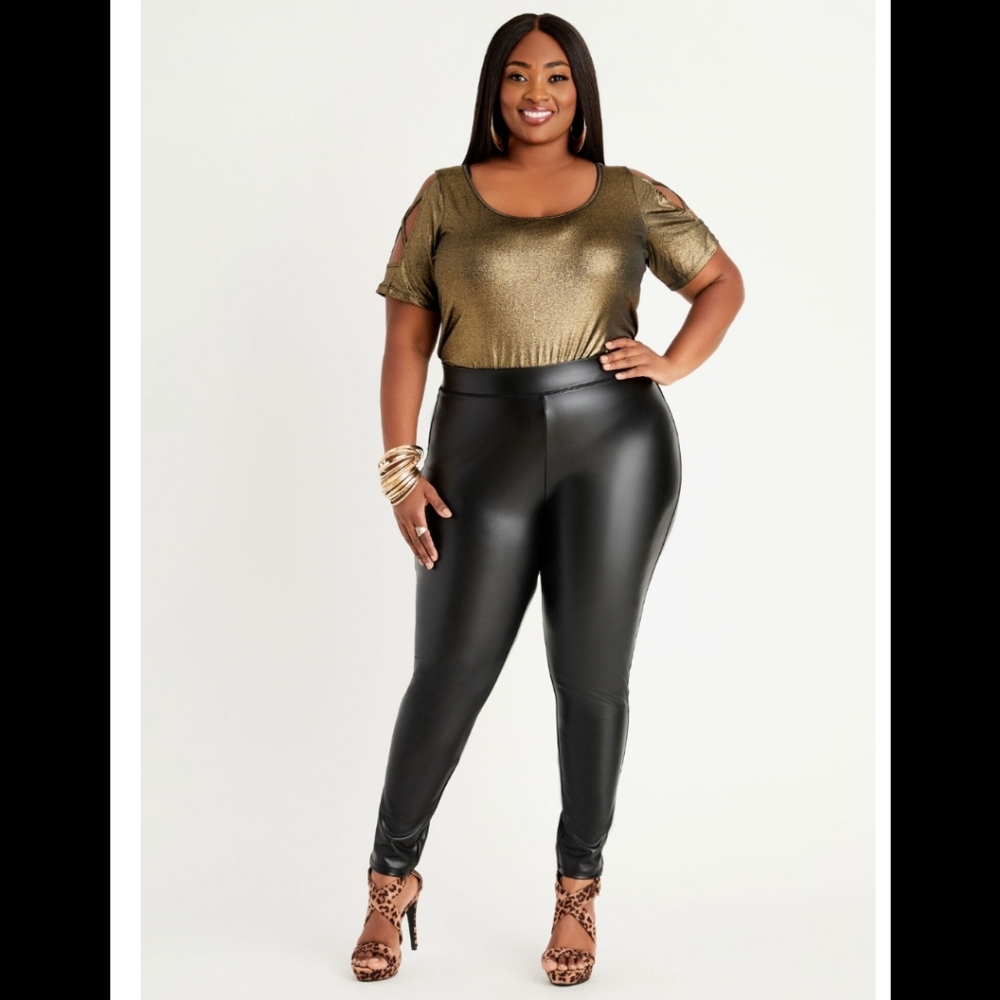 Womens Brand New Faux leather leggings sz 14/16